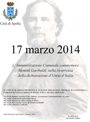 Aprilia celebra Menotti Garibaldi con una cerimonia al suo mausoleo a ...