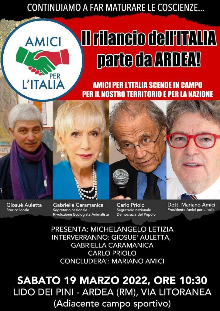Ardea, via al convegno “Il rilancio dell’Italia parte da Ardea”