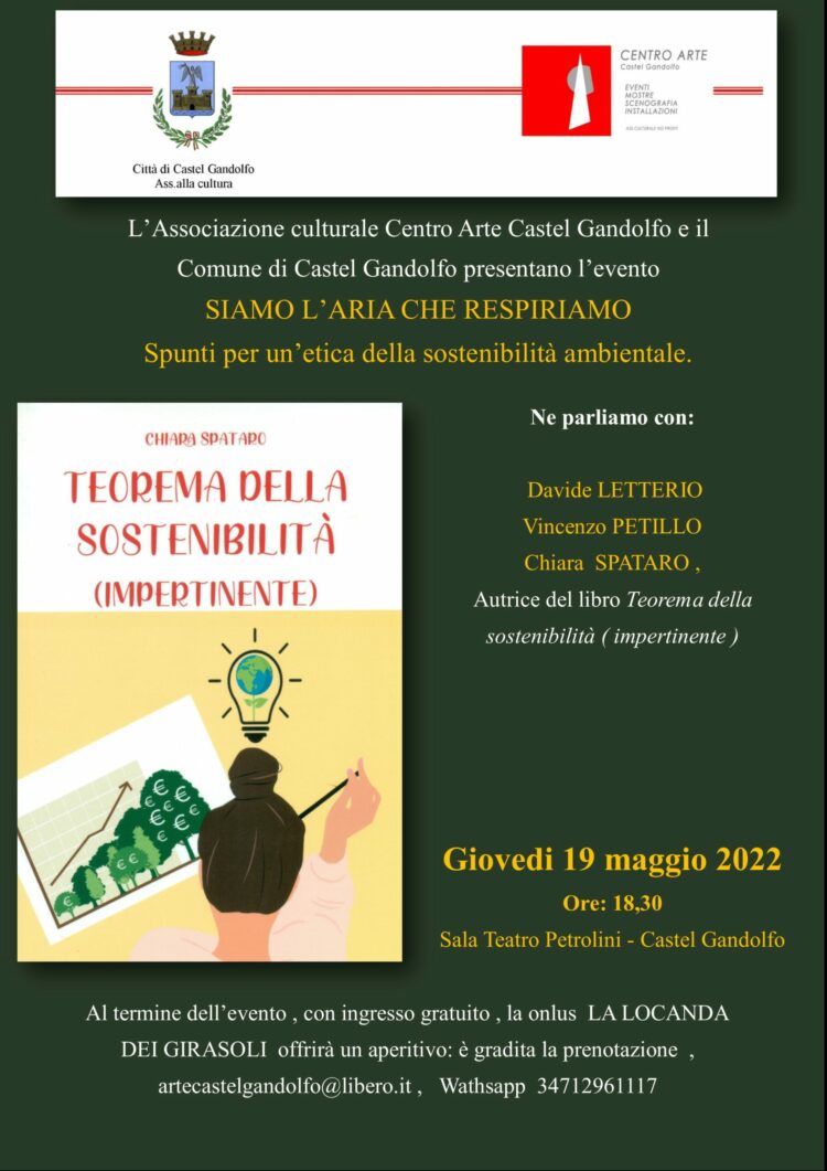 Castel Gandolfo, conferenza pubblica alla Sala Teatro Petrolini sull'ecosostenibilità