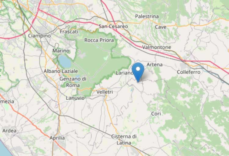 Scossa di terremoto con epicentro ai Castelli Romani