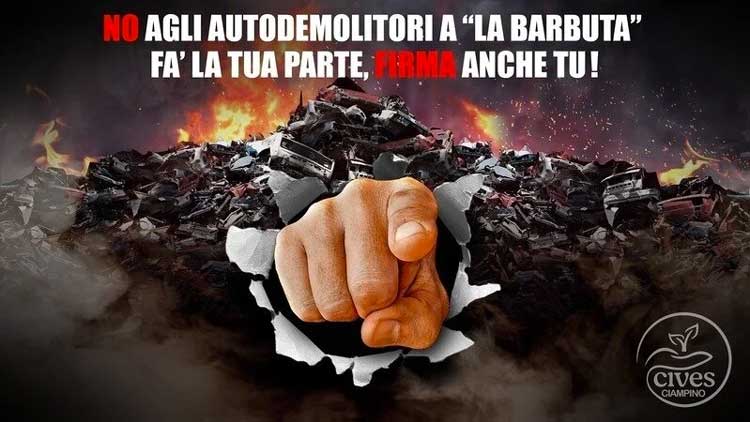 Ciampino, No agli autodemolitori di Roma. Raccolta firme