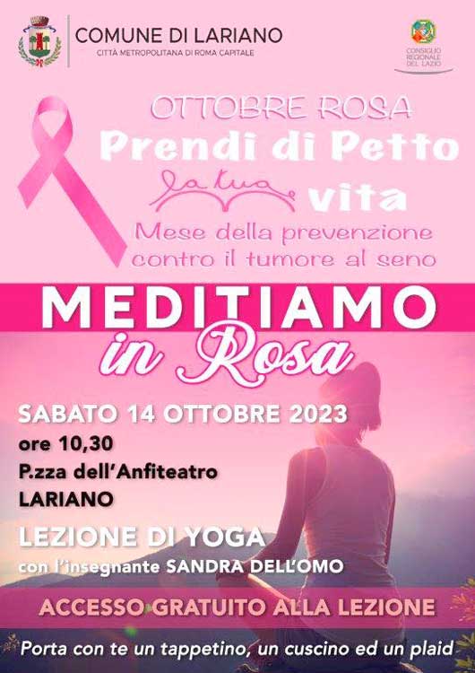 Lariano, lezione (gratis) di yoga a piazza dell'Anfiteatro per l'ottobre in rosa