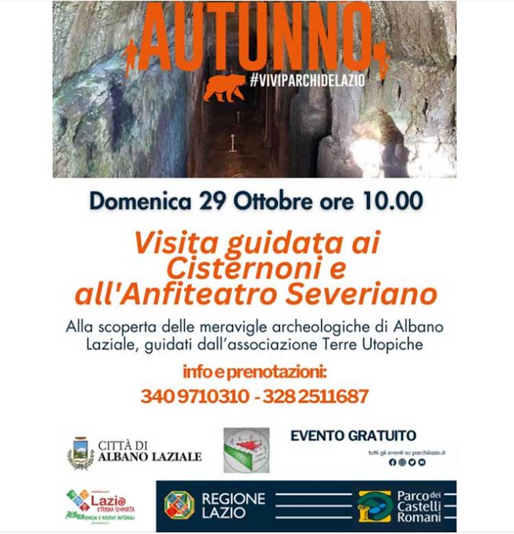 Col Parco dei Castelli Romani in visita (gratis) negli antichi Cisternoni di Albano. Tutte le info.