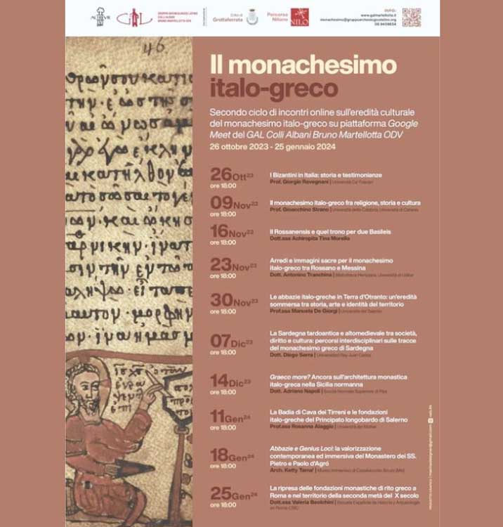 Grottaferrata, al via il ciclo di incontri sul monachesimo italo-greco: il programma