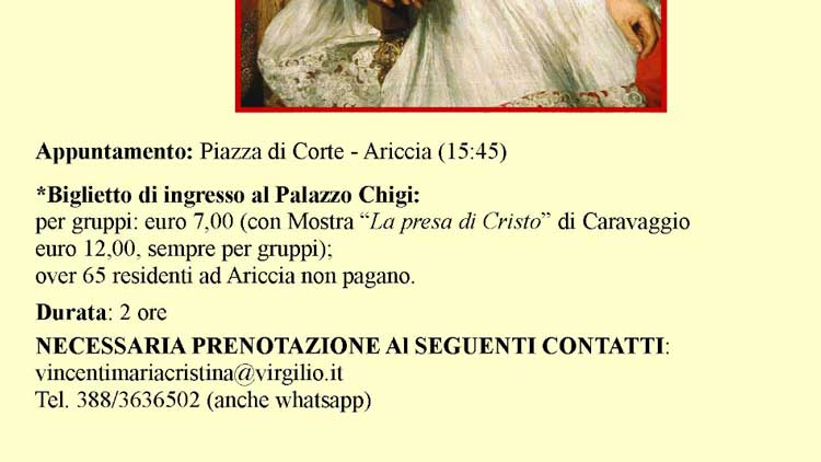 Ariccia, 'Corte del Cardinale Flavio' a palazzo Chigi e centro storico: visita (gratuita) straordinaria (25 novembre)