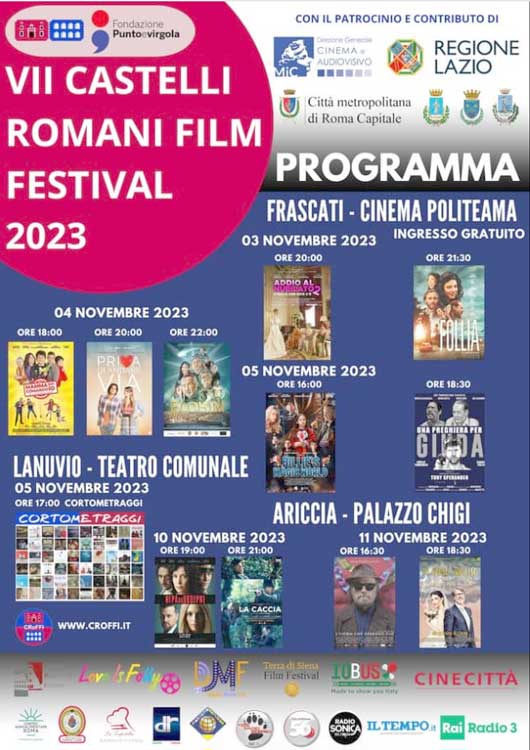 Il Castelli Romani Film Festival 'bacia' 3 comuni: Ariccia, Frascati e Lanuvio. Tutte le info