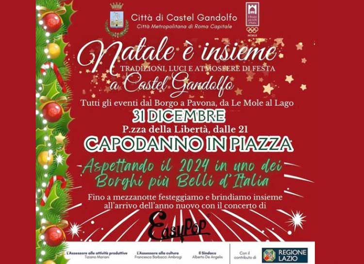 La locandina del capodanno 2024 a Castel Gandolfo
