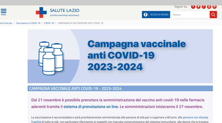 Salute Lazio campagna antiCovid-19
