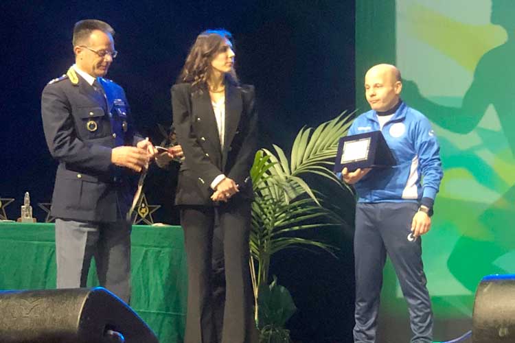 Latina, Teatro D'Annunzio, premiazione di Devis D'Arpino, medaglia d'oro agli Special Olympics World Games 2019 di Abu Dhabi