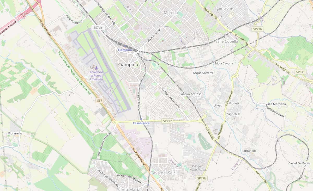 Ciampino, la cartografia dell'area Casabianca