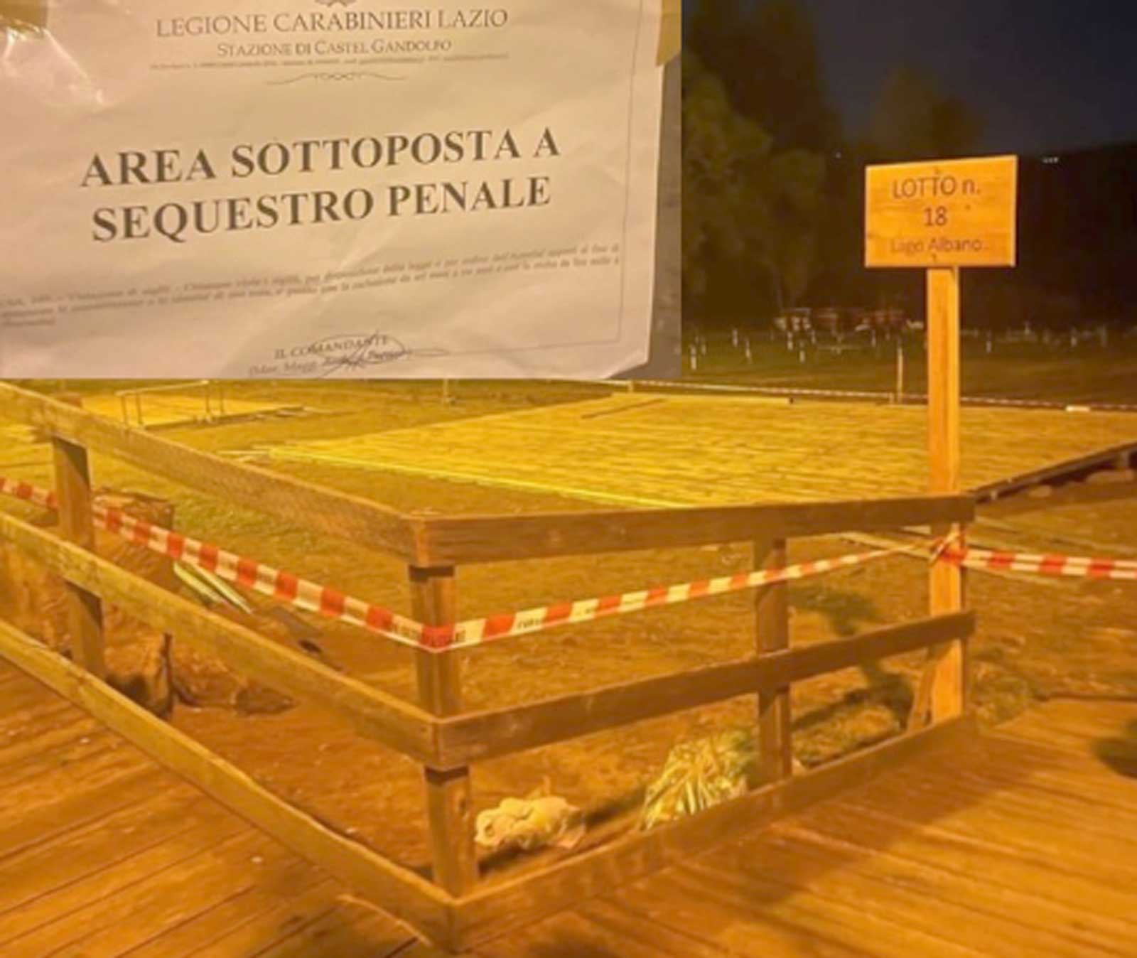 Abusi edilizi in spiaggia al lago di Castel Gandolfo: noto stabilimento sotto sequestro