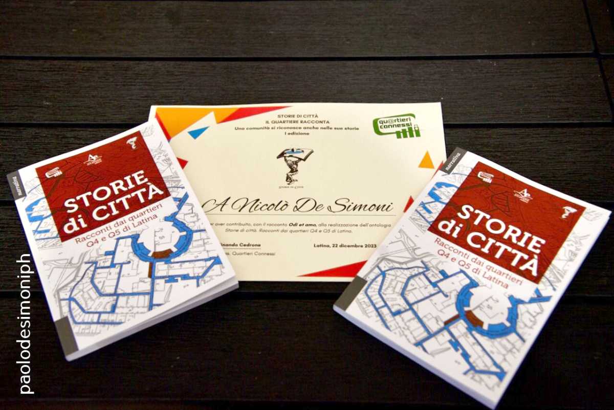 Attestato di premiazione concorso letterario Storie di città