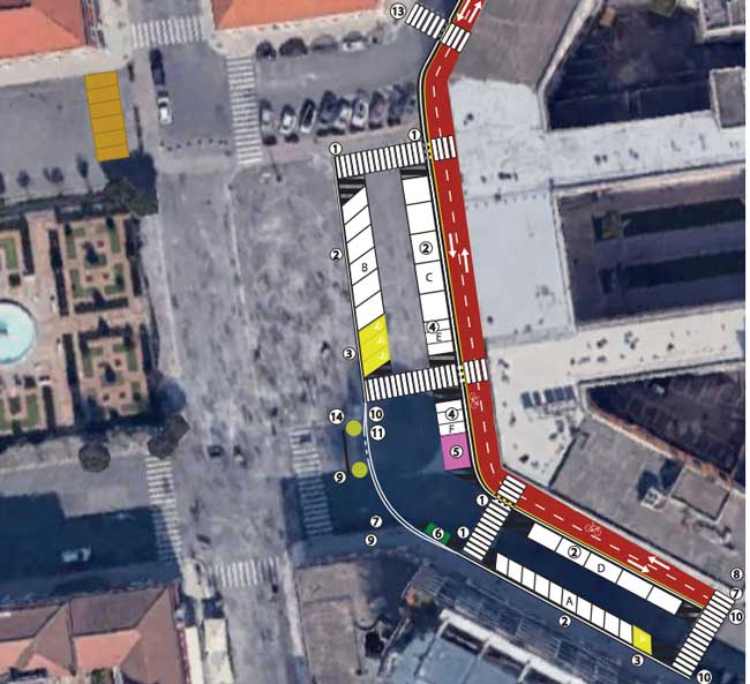 Mappa interventi a Piazza del Popolo