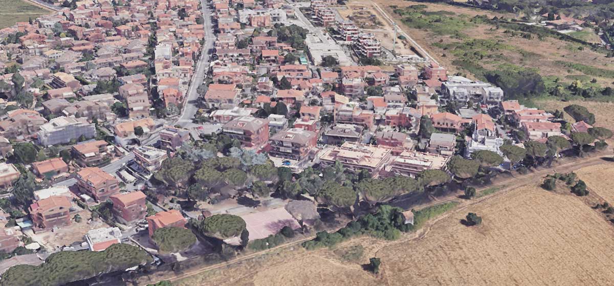L'area verde di Marino vista dall'alto, foto Google Heart elaborta in 3d con Intelligenza Artificiale