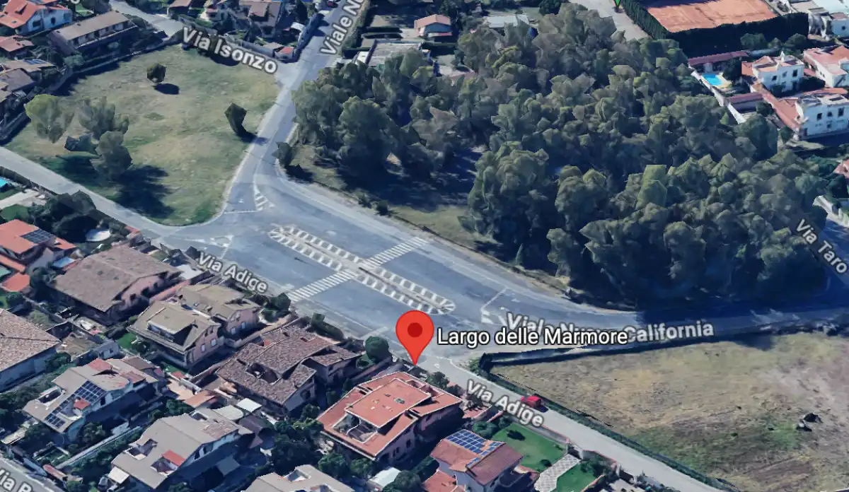 Ardea, Largo delle Marmore (mappa Google map 3d con ausilio AI)