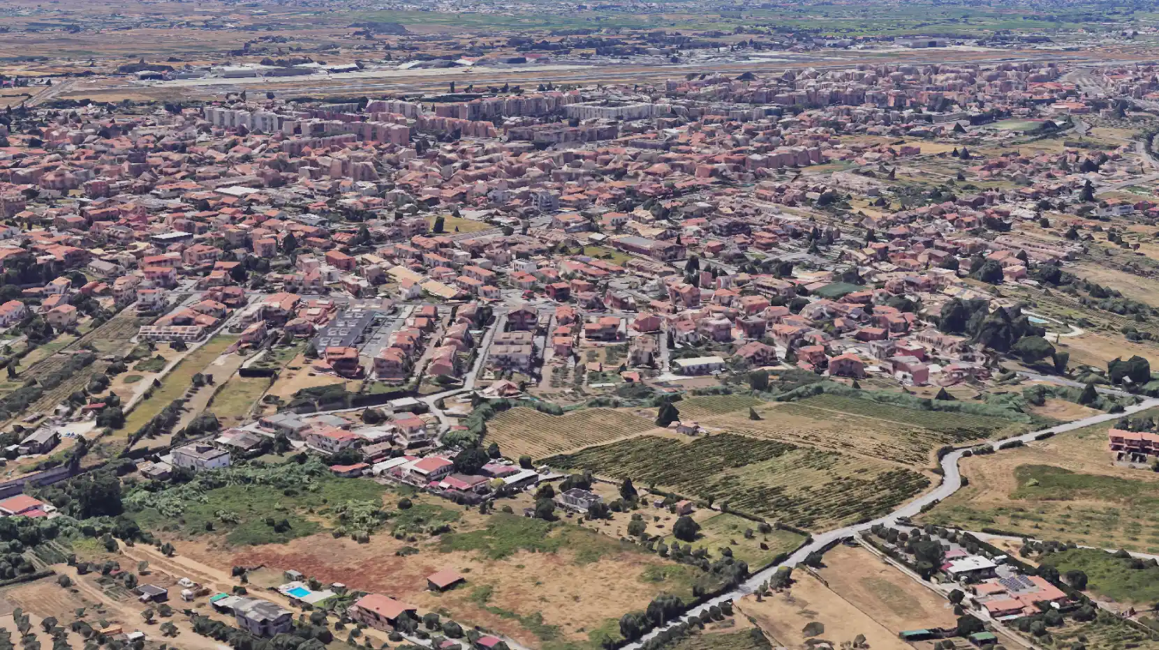 Veduta panoramica di Ciampino con in primo piano il quartiere Acqua Acetosa