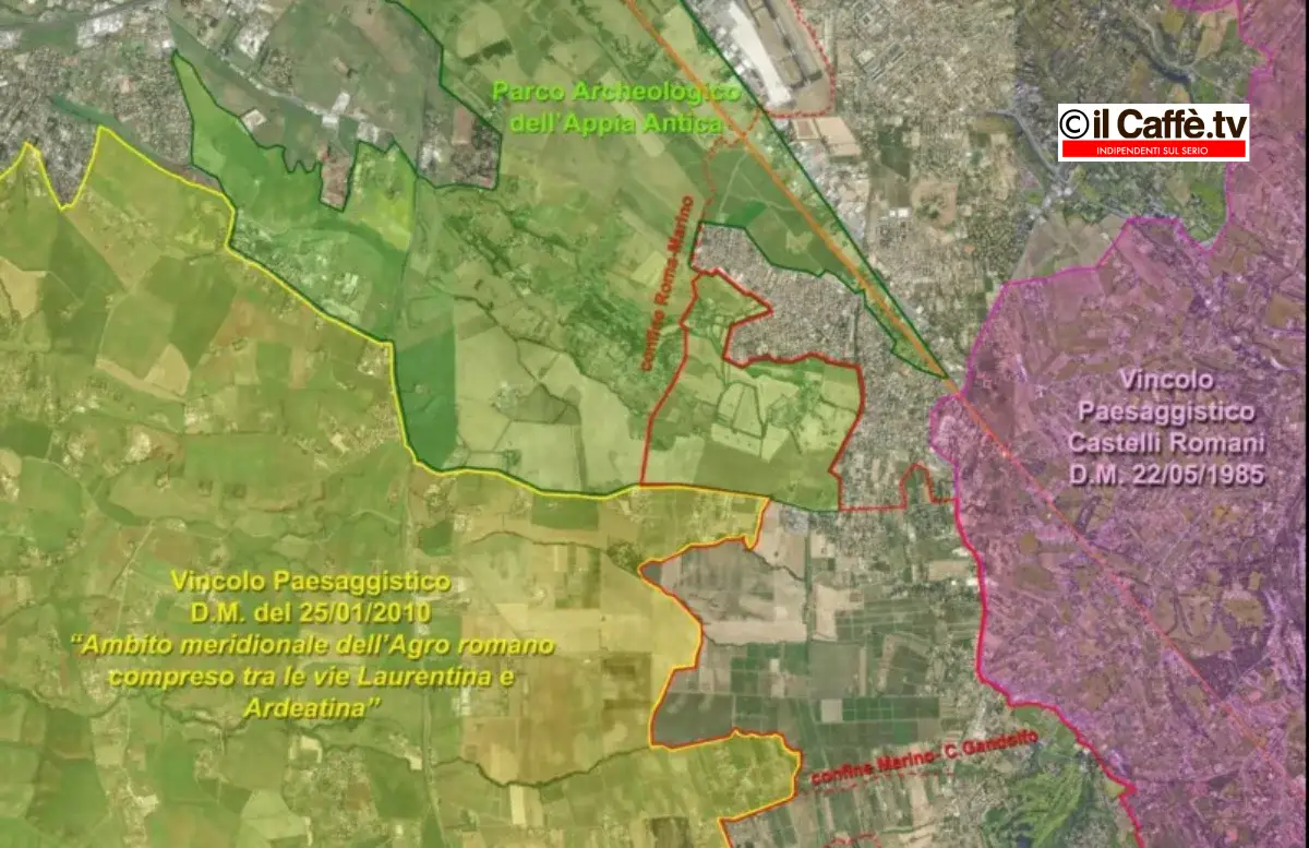 Mappa dei Vincoli paesaggistici Castelli Romani e Agro Romano