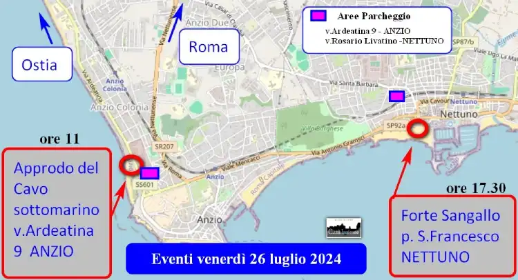 La mappa della mostra "Il ponte sotto il mare": eventi a Anzio e Nettuno