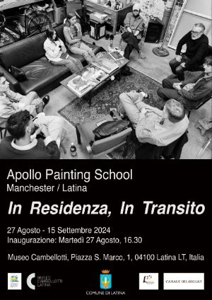 Locandina mostra "In residenza in transito" comune di latina museo cambellotti 