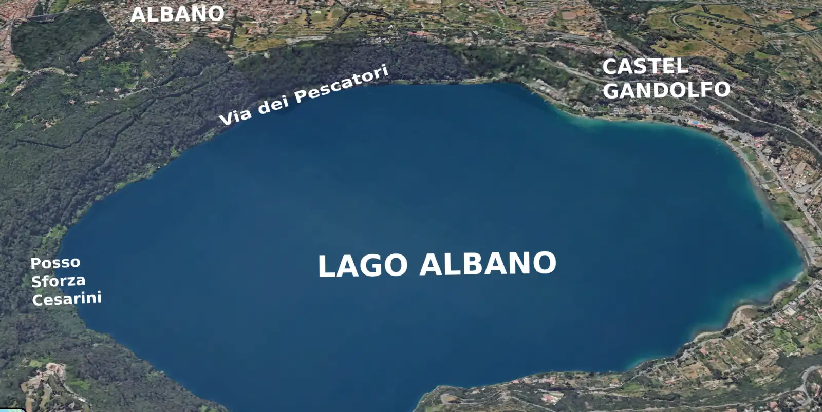 Lago di Castel Gandolfo, lavori-bis di consolidamento, vicino nuova condotta idrica Albano-Ariccia