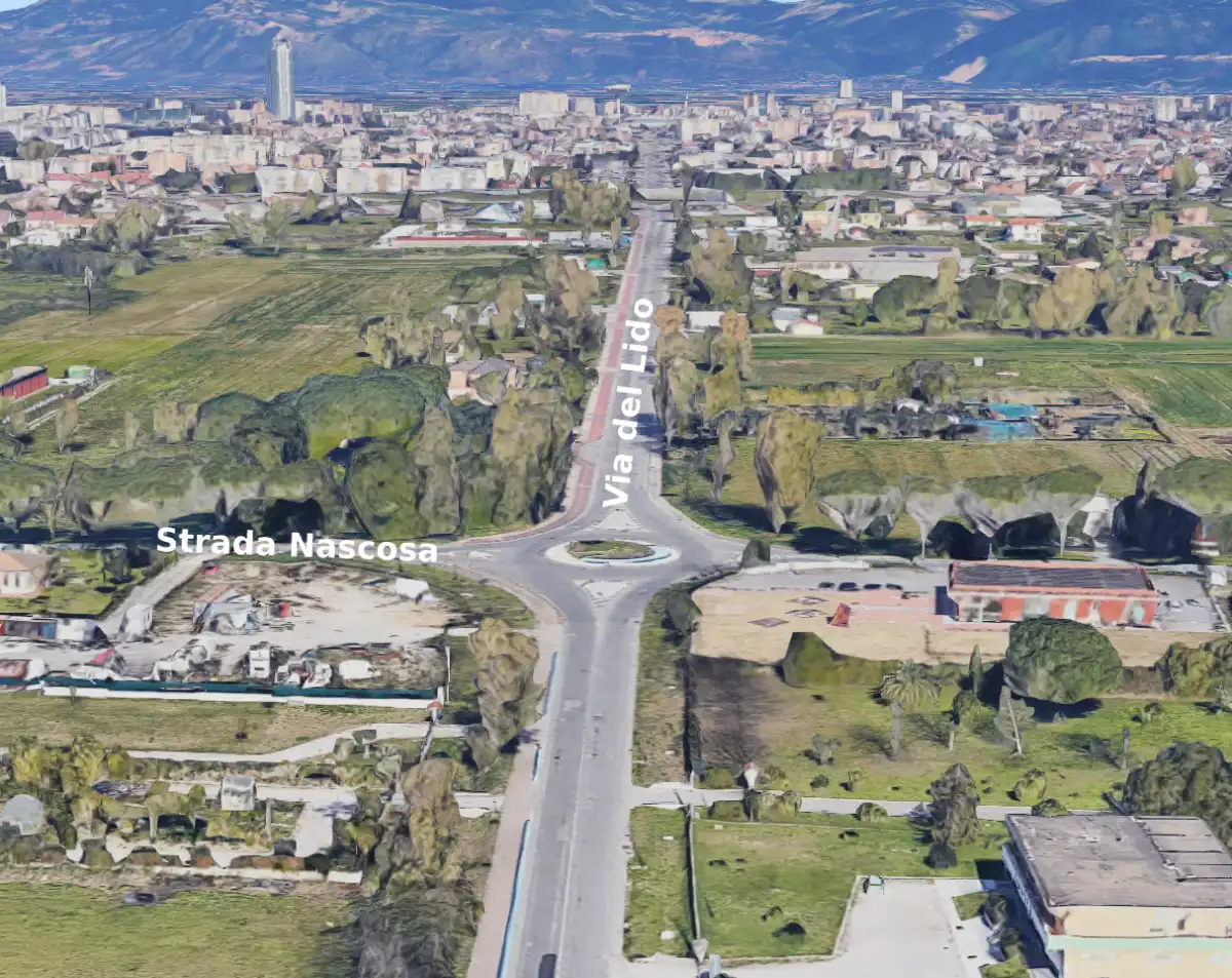 Latina, la rotatoria all'incrocio tra Via del Lido e Strada Nascosa