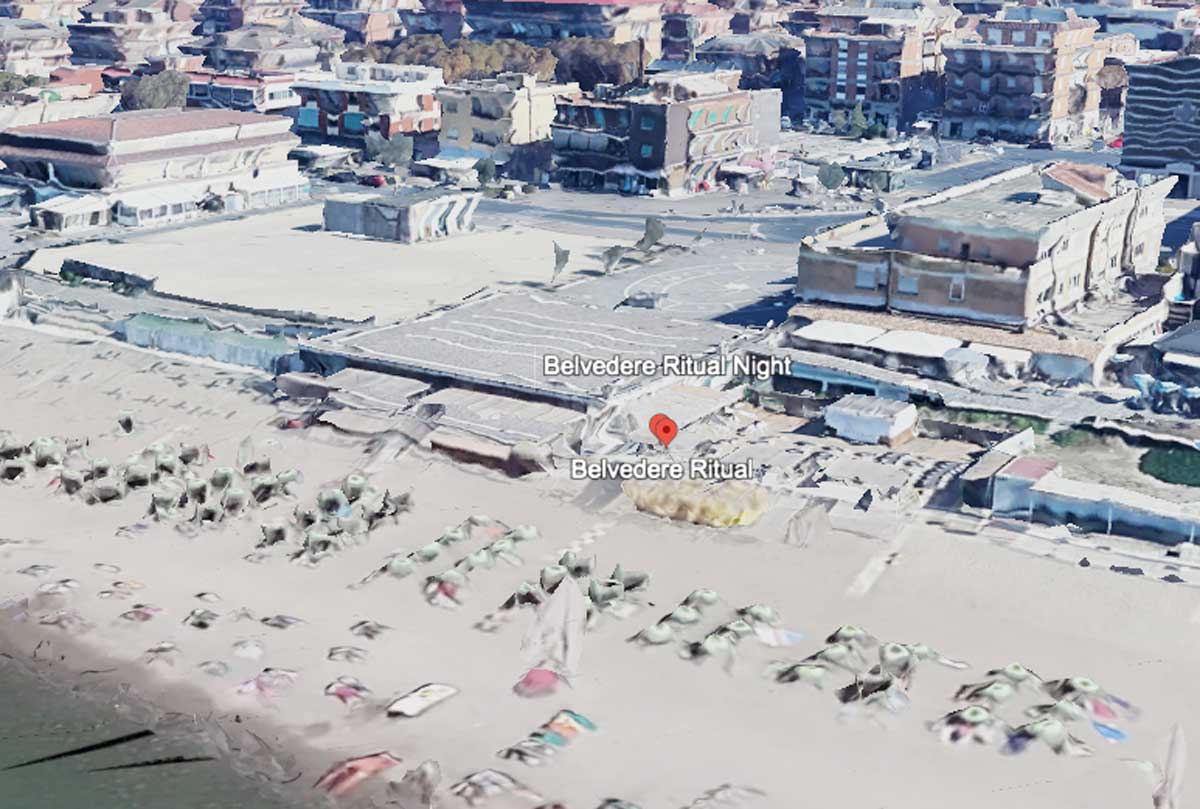 Torvaianica, il Belvedere su piazza Ungheria, Pomezia. (Google Heart 3D con ausilio AI)