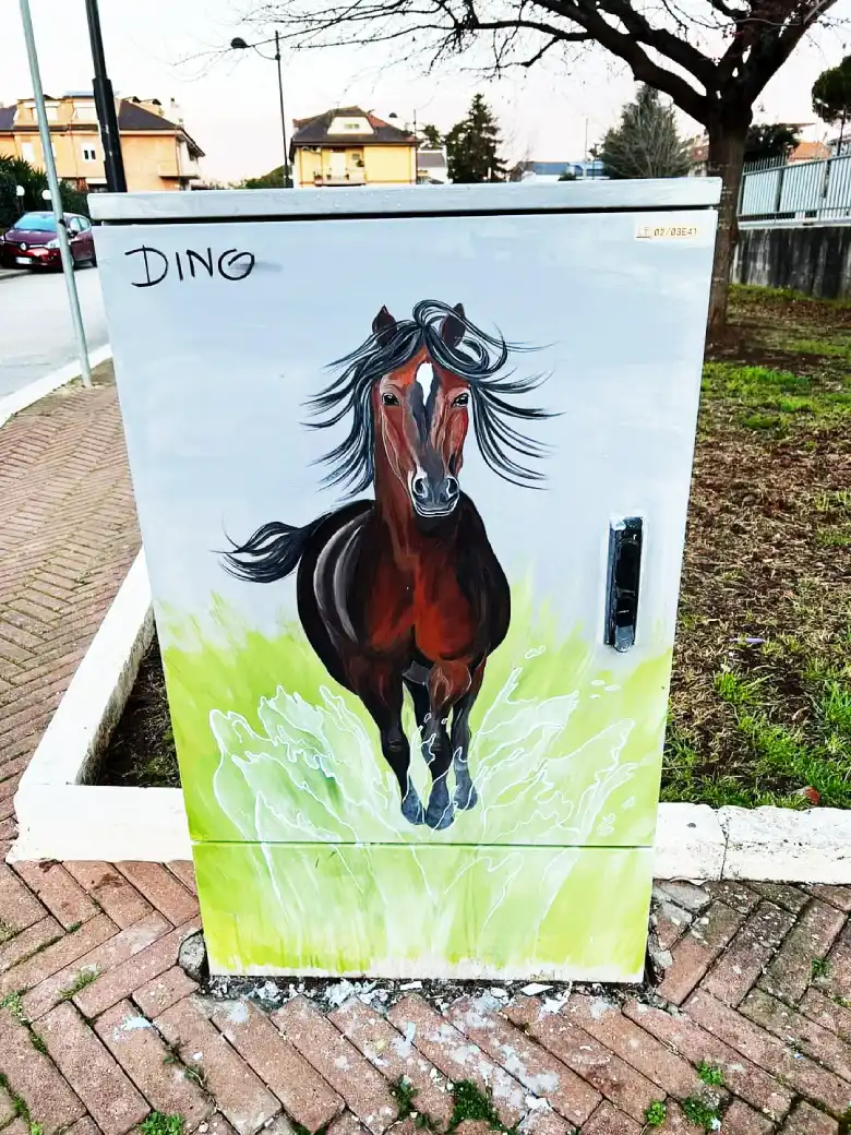 disegno di un cavallo purosangue fatto da Agnese Battistin ad Aprilia